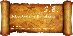 Sebestyén Barakony névjegykártya